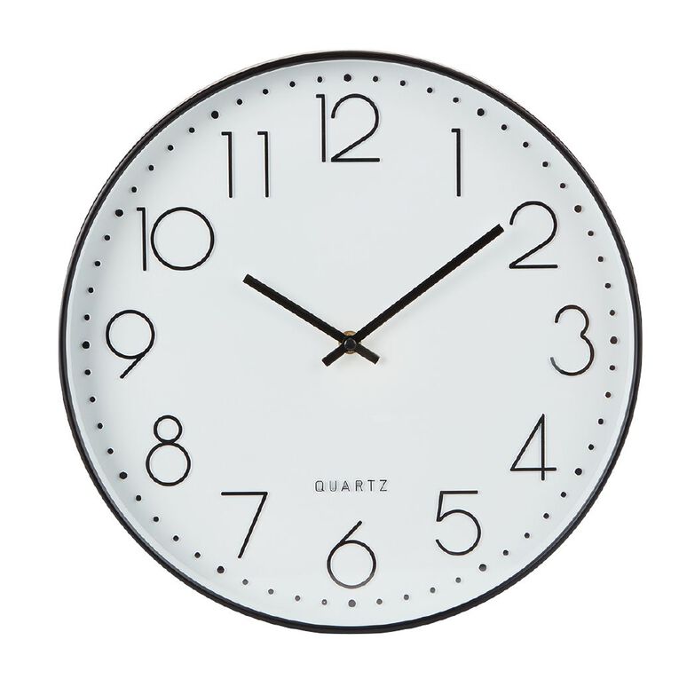 Living & Co Larsson Clock Black 35cm, , hi-res