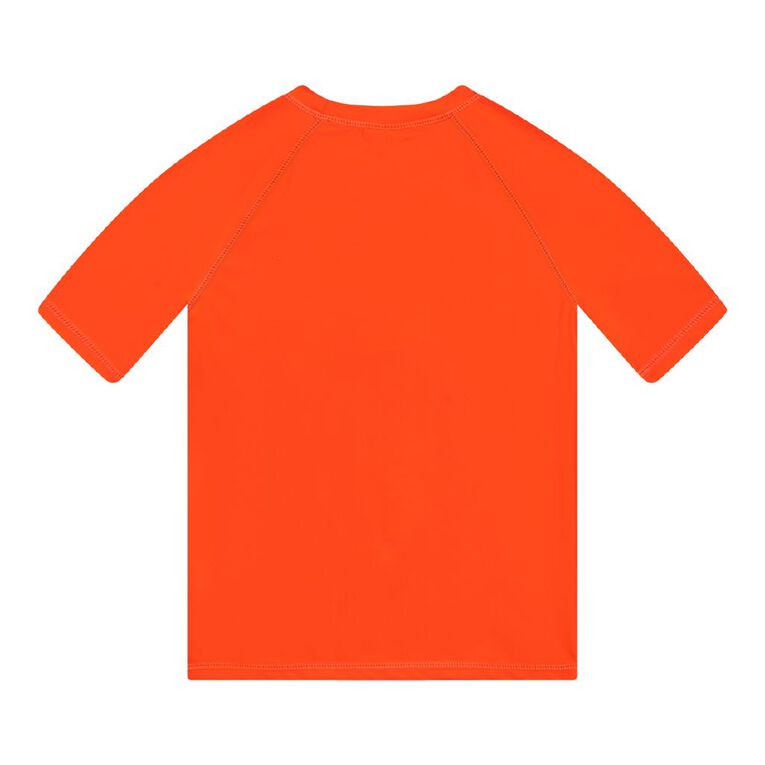 Young Original Short Sleeve Neon Rash Top, Orange Mid, hi-res