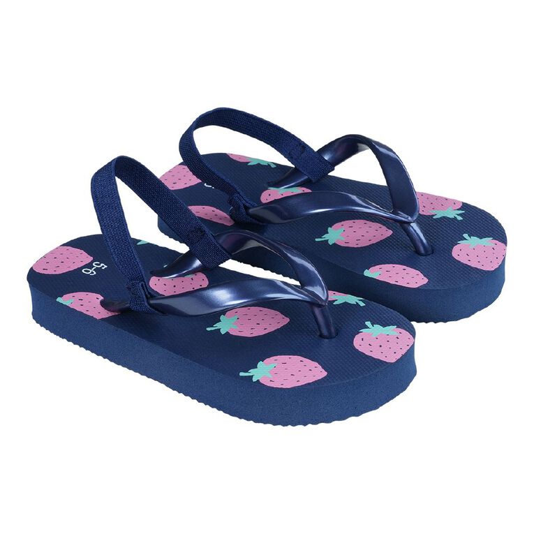 Young Original Junior Kids' Printed Jandals, Navy, hi-res