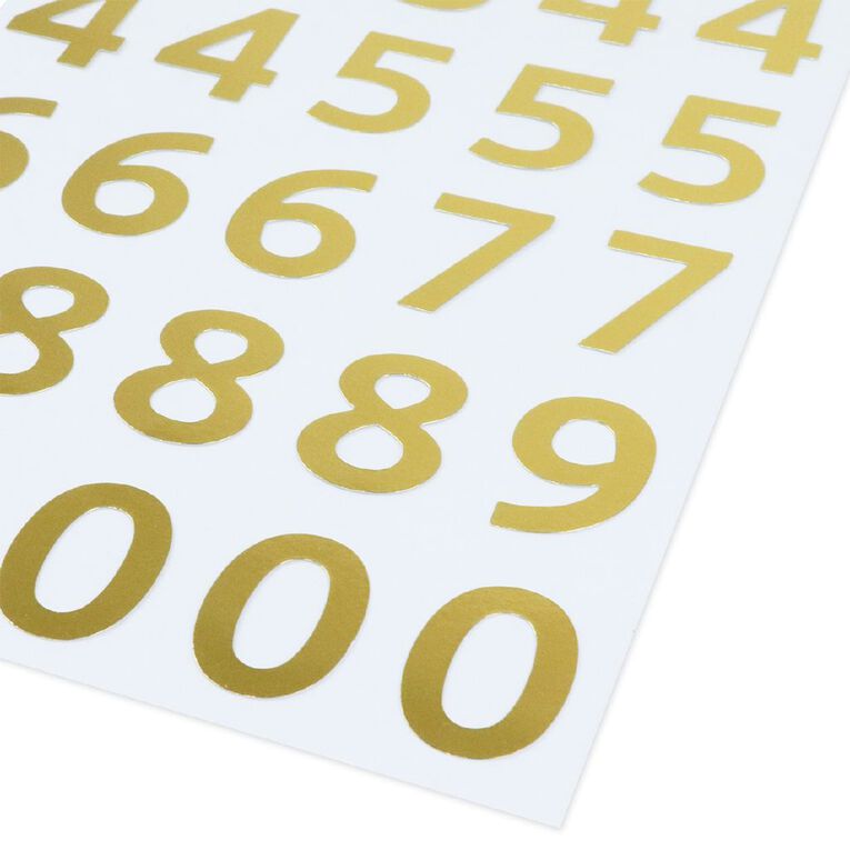 Uniti Numbers Foil Gold 1 Sheet, , hi-res