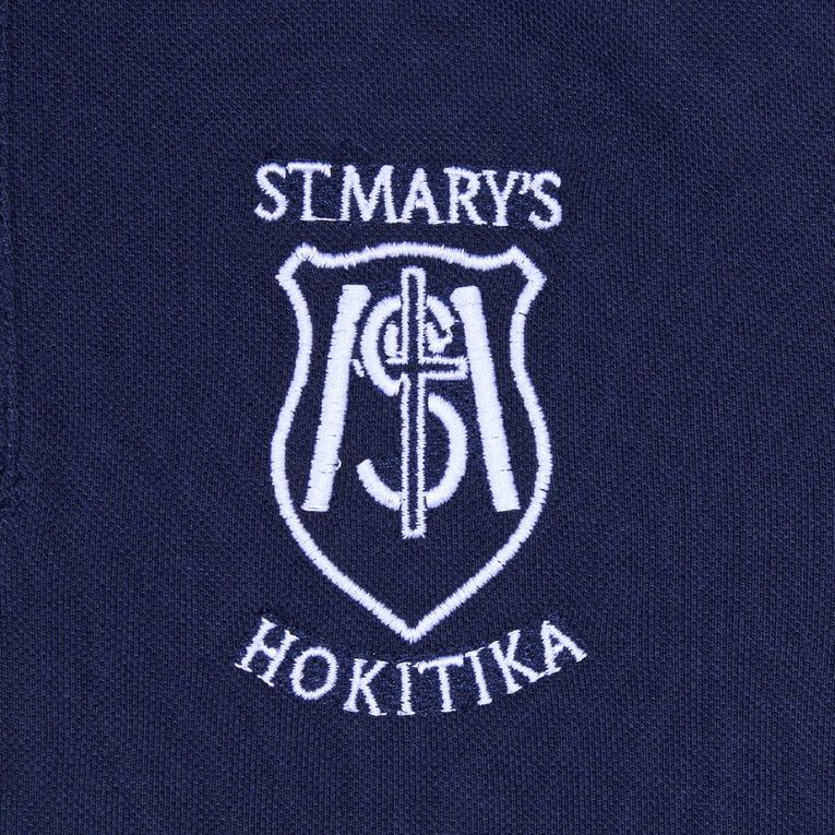 Schooltex St Mary's Hokitika Short Sleeve Polo with Embroidery, Navy, hi-res