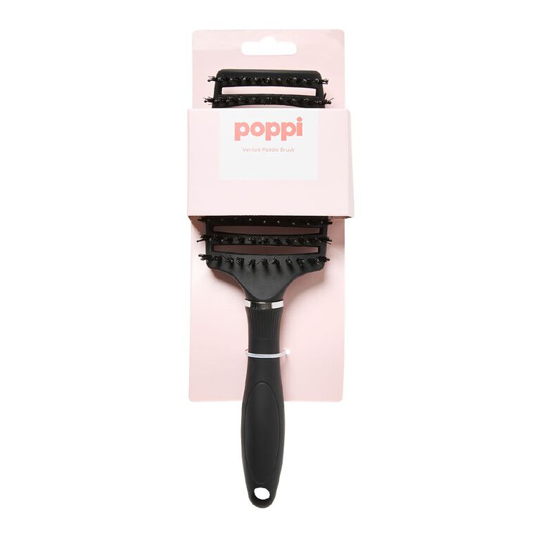 Poppi Vented Paddle Brush Black, , hi-res