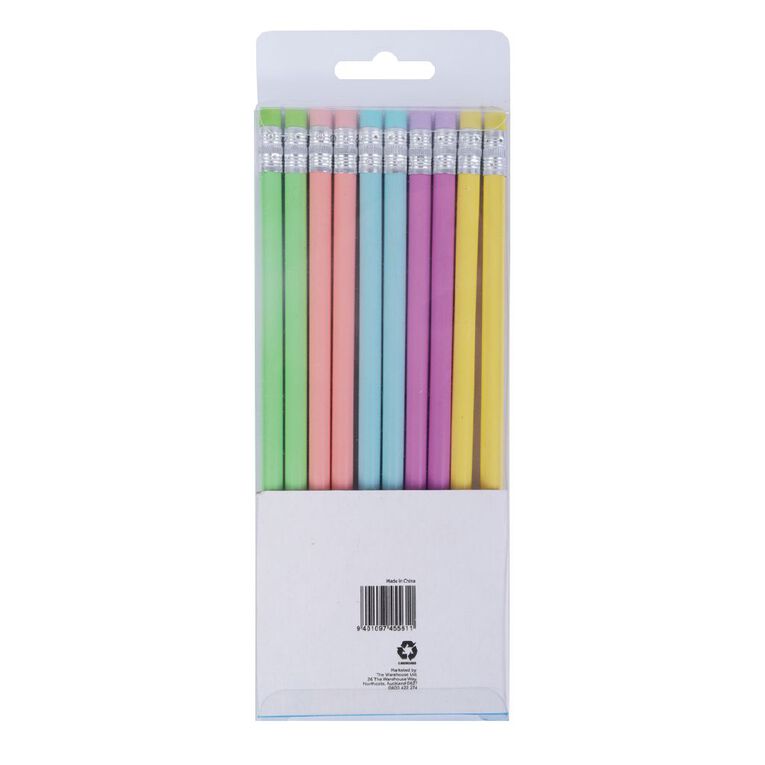 WS Pencils Pastel Coloured Barrel 10 Pack, , hi-res