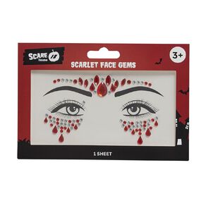 Scarehouse Scarlet Face Gems Red