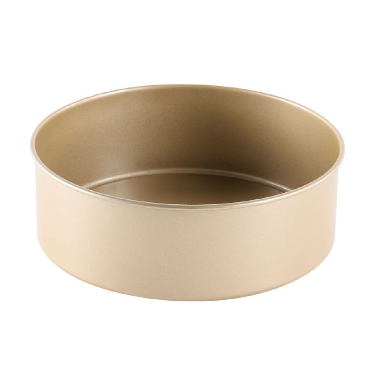 Living & Co Heavy Gauge Round Cake Tin Gold, , hi-res
