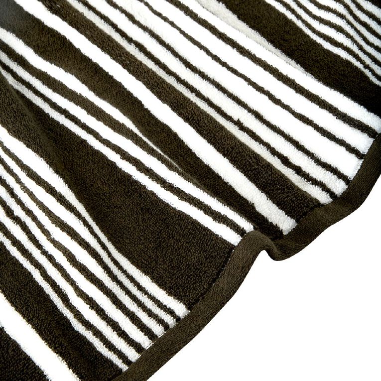 Maison d'Or Striped Spa Towel Green Dark 90cm x 150cm, , hi-res