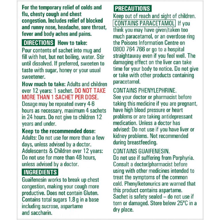 Lemsip Mucus Cough & Cold Hot Drink Menthol & Lemon 10ea, , hi-res