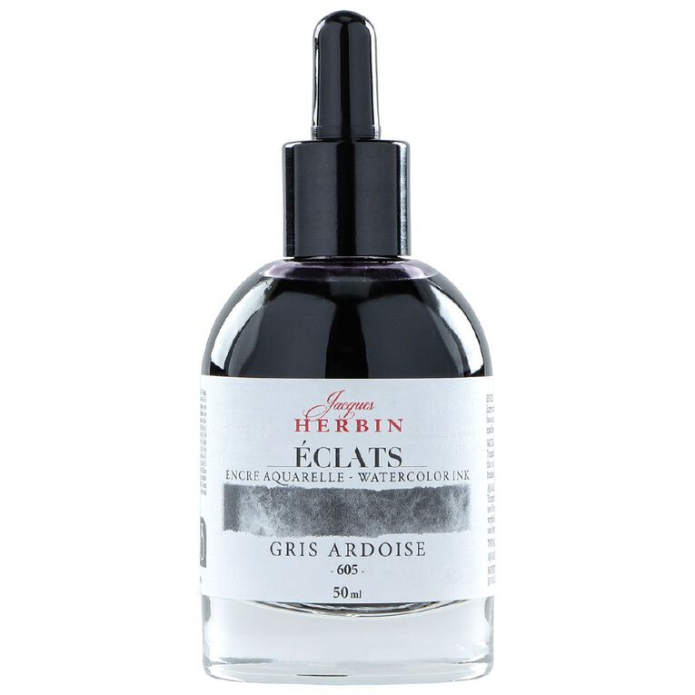 Jacques Herbin Eclats Watercolour Ink 605 Slate Grey 50ml, , hi-res