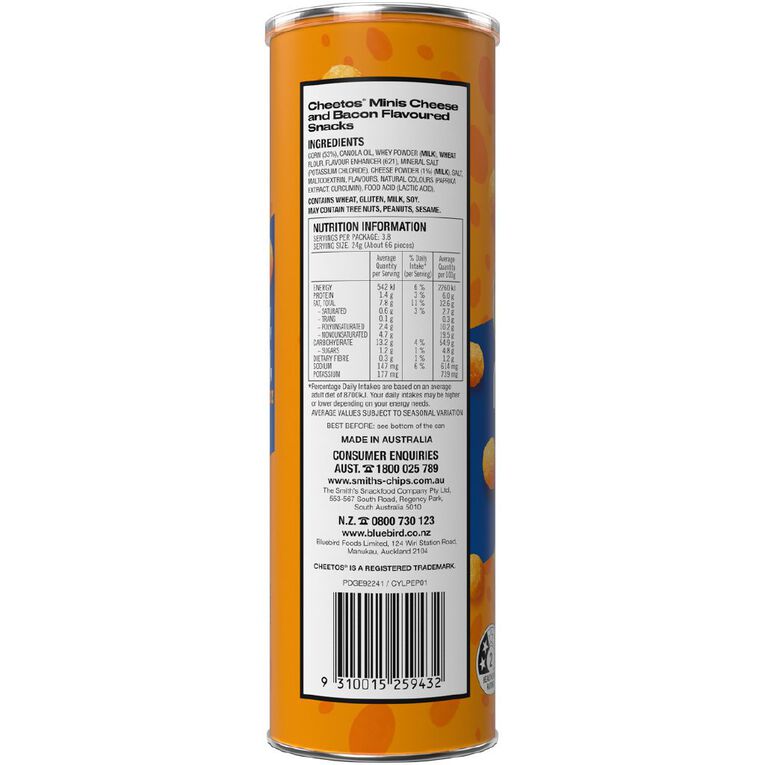 Cheetos Minis Cheese & Bacon Can 90g, , hi-res