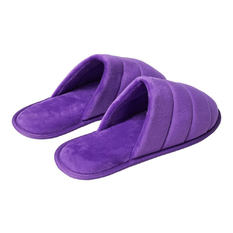 H&H Women's Puff Scuff Slippers, Purple Mid, hi-res