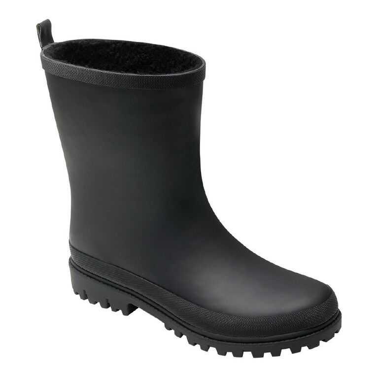 H&H Men's Lined Gumboots, Black, hi-res