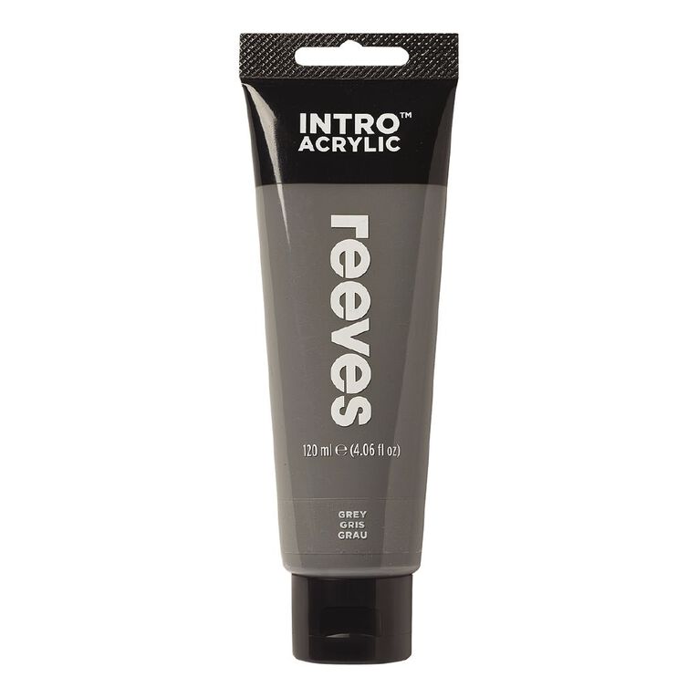 Reeves Intro Acrylic Paint Grey 100ml, , hi-res