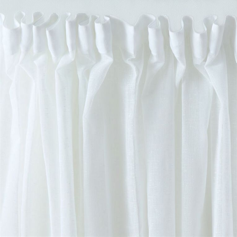 Living & Co Oslo Voile White 90-180cm Wide/135cm Drop, , hi-res