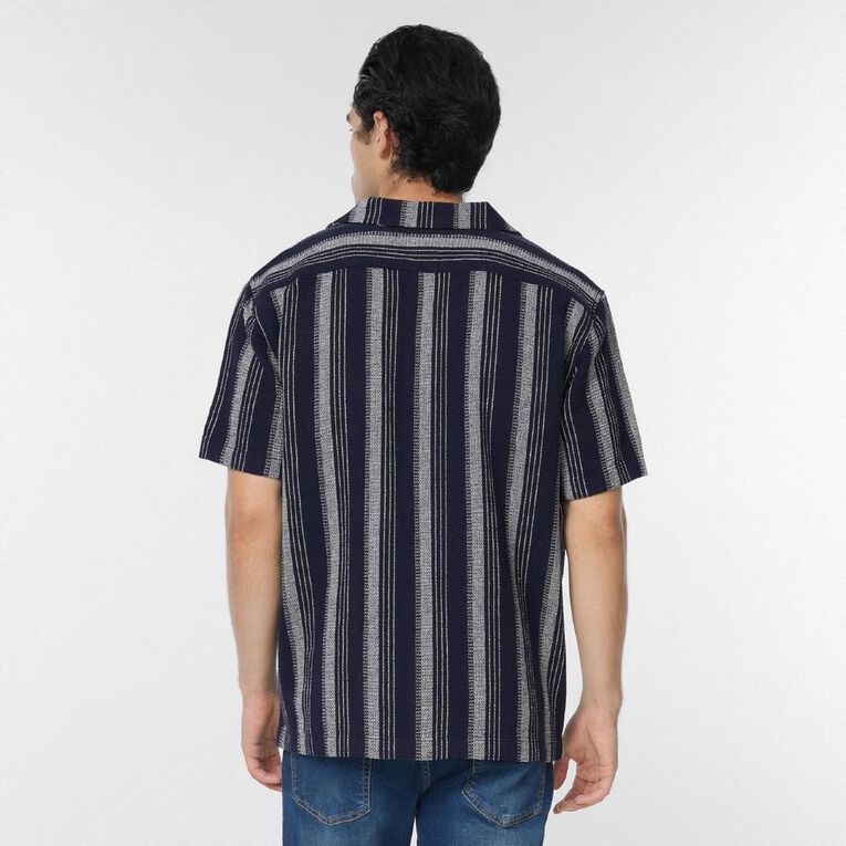H&H Men's Textured Shirt, Navy, hi-res
