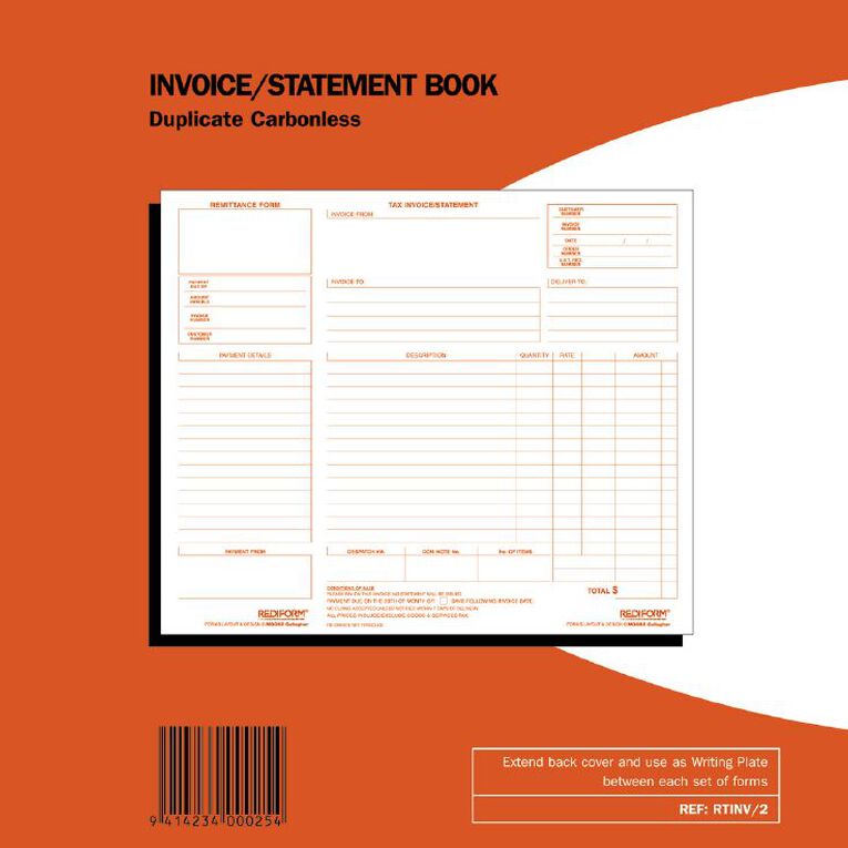 Rediform Invoice Book Rtinv2 Duplicate 50 Sets Red Mid, , hi-res