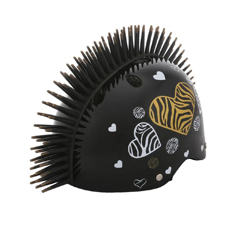 Street Jam Zebra Helmet Heart Mohawk Black Small, , hi-res