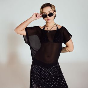 BRDRLESS Taya Chiffon Assymetric Top