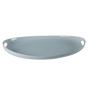 Living & Co Coupe Oval Platter with Cutout Handles Large White 55cm