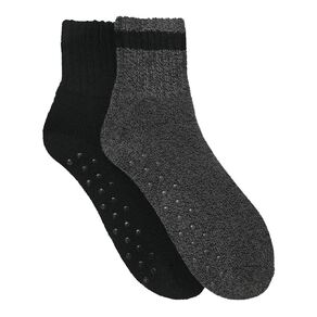 H&H Men's Brushed Half Crew Home Socks 2 Pack