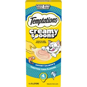 Temptations Cat Treats Spoons Salmon & Tuna 4x10g