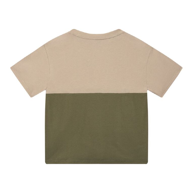 Young Original Short Sleeve Panel Tee, Green Mid, hi-res
