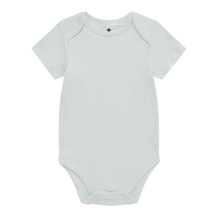 Young Original Babys' Short Sleeve Rib Bodysuit 3 Pack, Blue Light, hi-res
