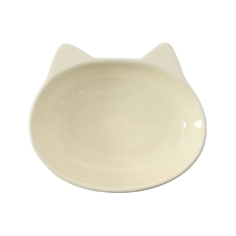Pet HQ Ceramic Cat Bowl White, , hi-res
