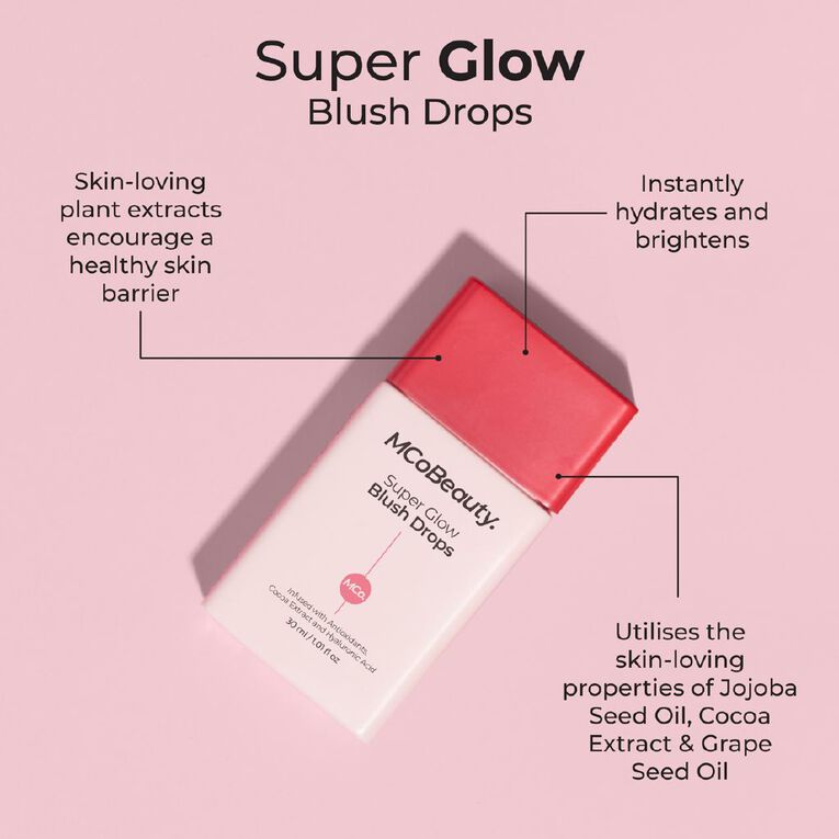 MCoBeauty Super Glow Blush Drops Rose Pink, , hi-res