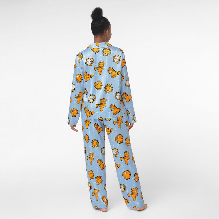 Garfield Women's Satin Pyjama Set, Blue Light, hi-res
