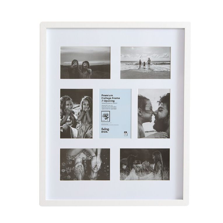 Living & Co Premium Collage Frame 7 Openings White 40cm x 50cm, , hi-res