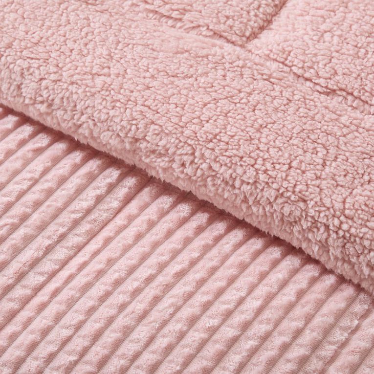 Living & Co 3 Piece Comforter Jacquard Waffle Pink Queen, , hi-res