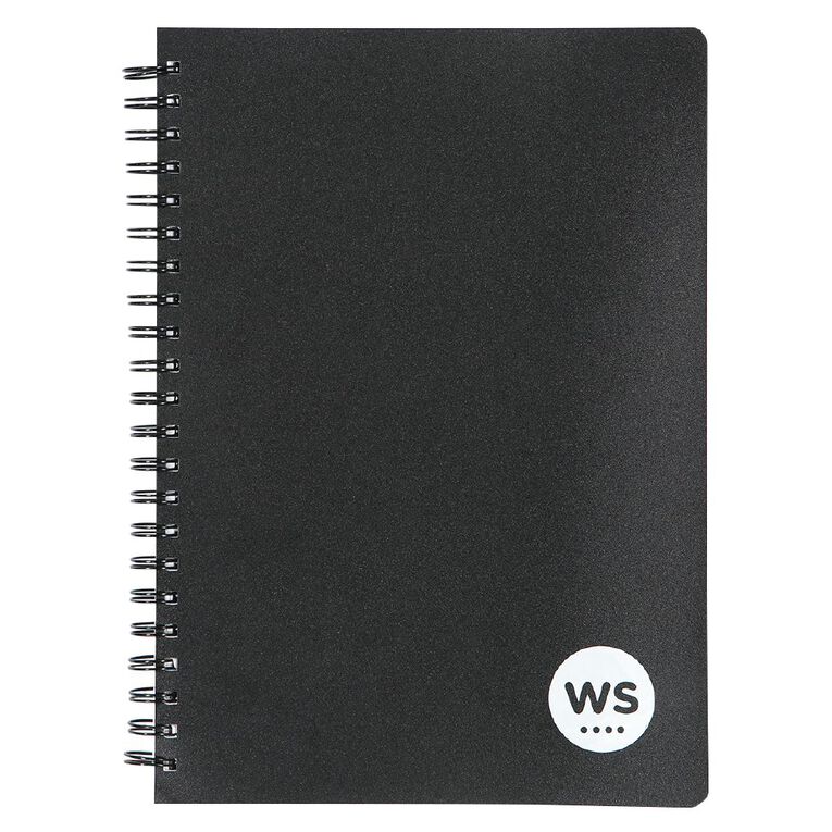 WS Notebook PP Wiro 200 Pages Soft Cover Black A4, , hi-res