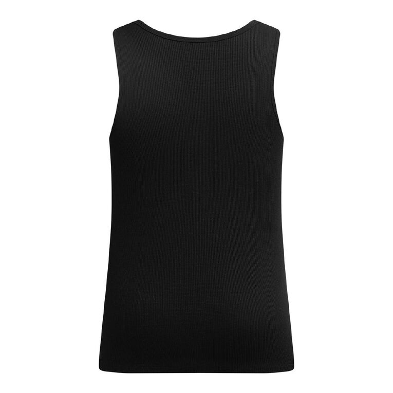 H&H Men's Waffle Singlet 2 Pack, Black/White, hi-res