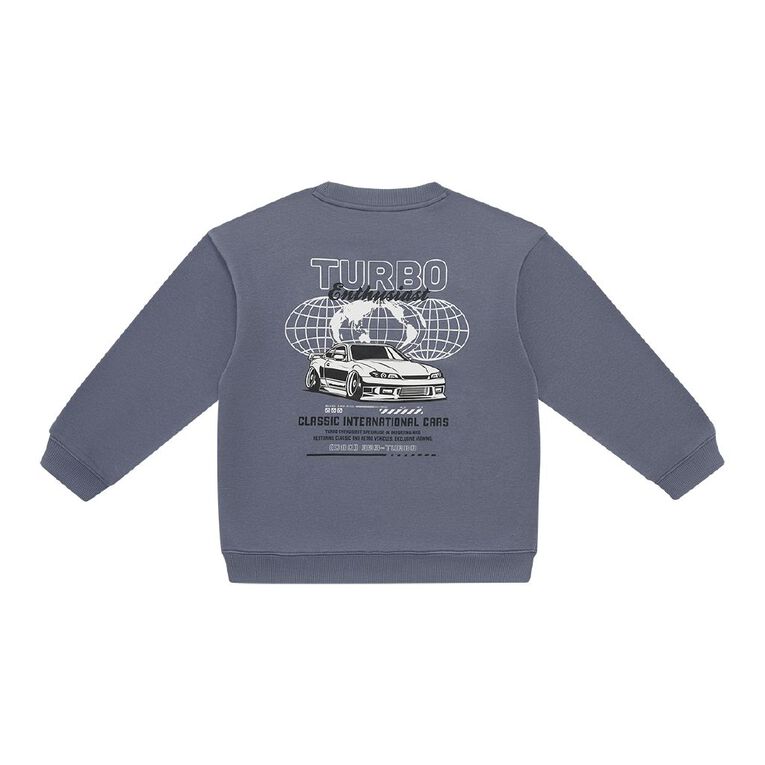 Young Original Print Crew Sweatshirt, Grey Mid, hi-res