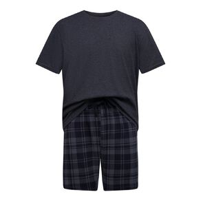 H&H Men's Knit T-Shirt and Short Pyjama Set