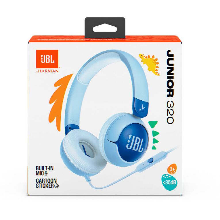 JBL Junior 320 Wired On-Ear Kids Headphones Blue, , hi-res