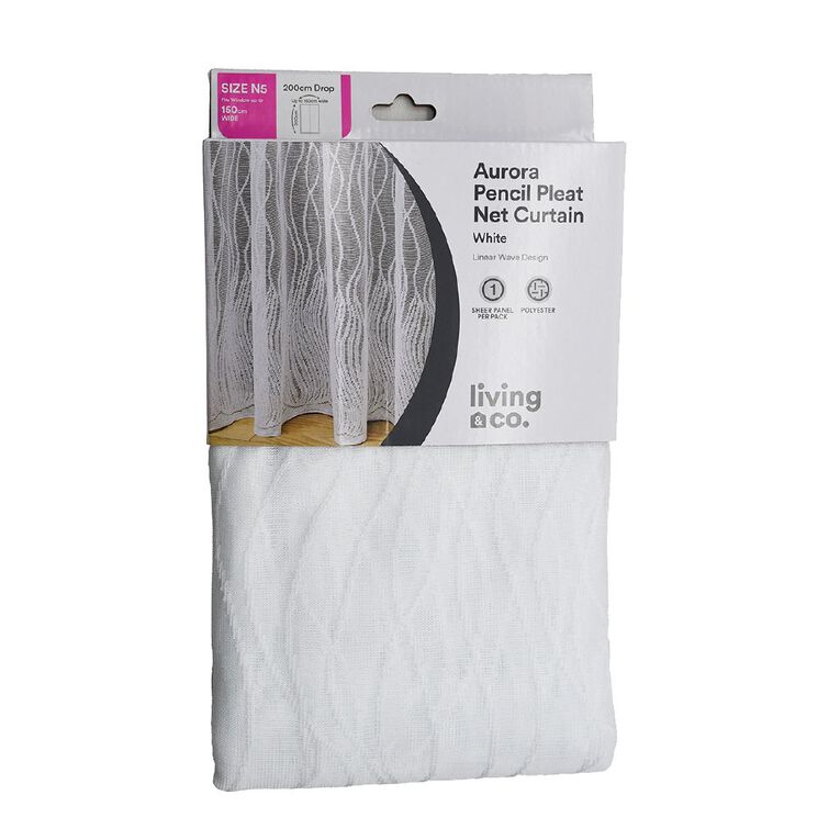 Living & Co Aurora Net White 150cm Wide/200cm Drop, , hi-res