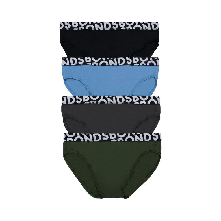 B FOR BONDS Men's Briefs 4 Pack, Black/Grey, hi-res