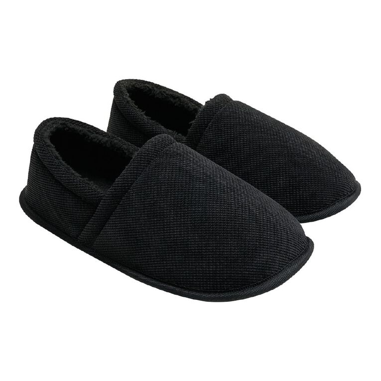 H&H Men's Joel Closed Back Slippers, Black, hi-res
