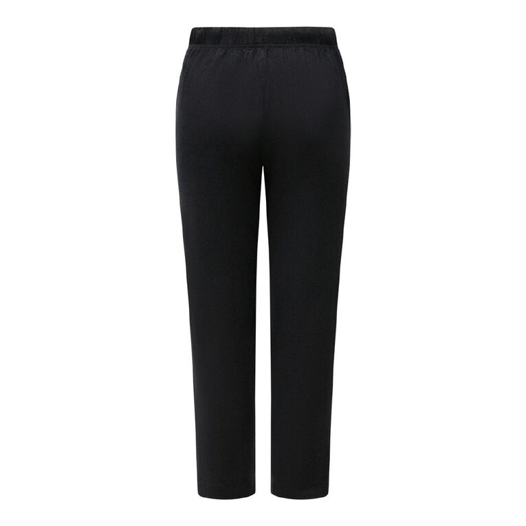 H&H Women's Linen Blend Tapered Pants, Black, hi-res