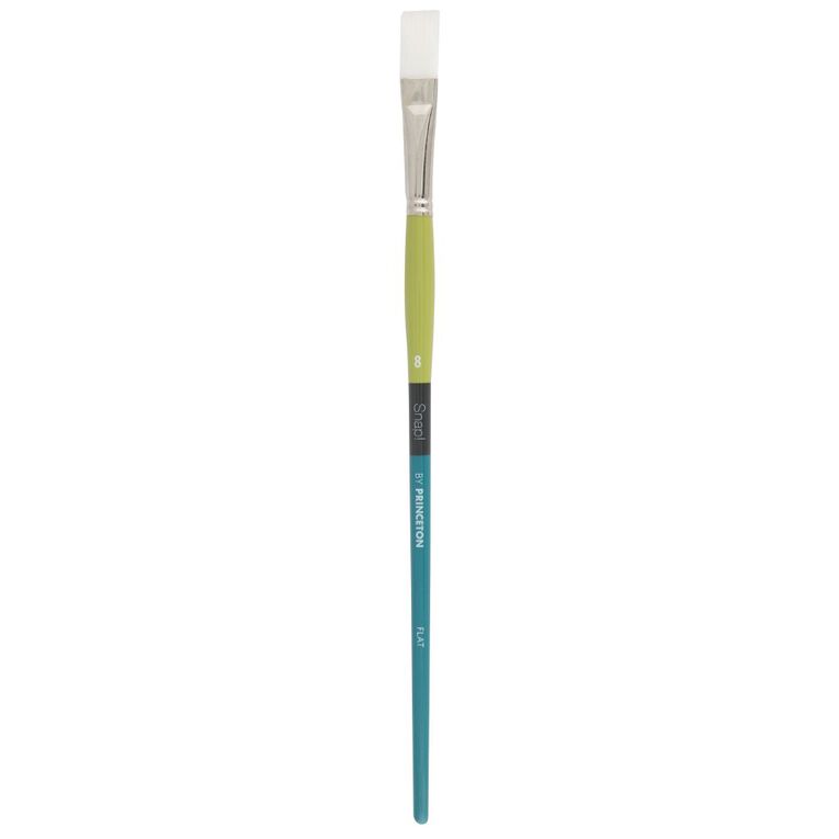 Princeton Snap Brush Long Handle Taklon Flat 8 White, , hi-res