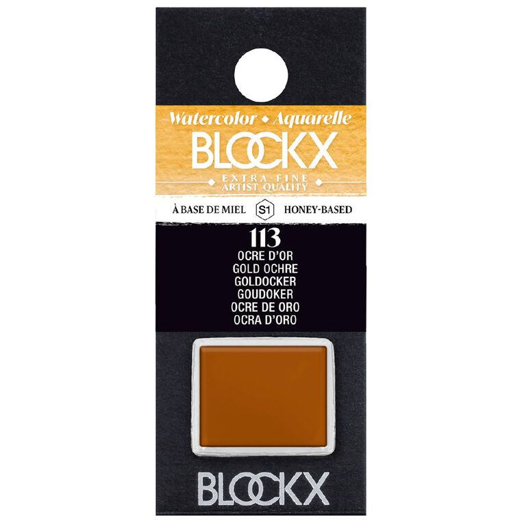 BLOCKX Watercolour Half Pan S1 113 Ochre Gold Gold, , hi-res