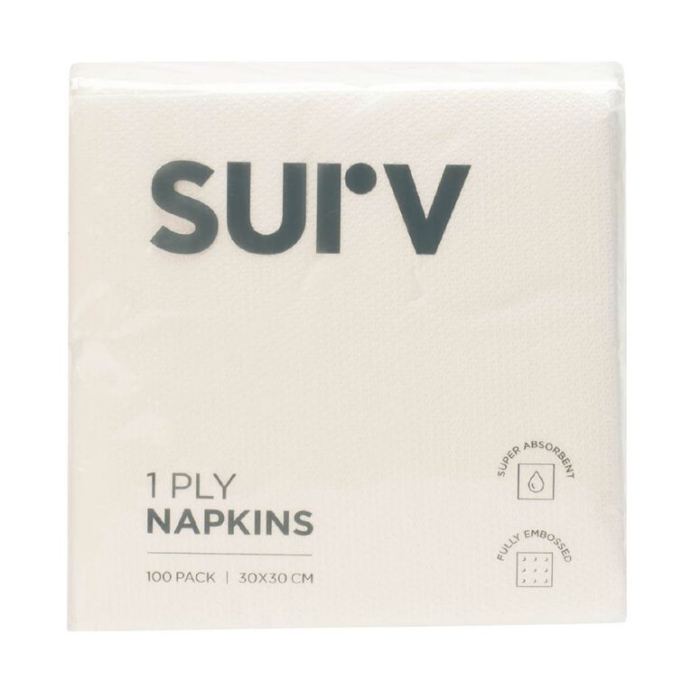 SURV. Paper Napkins 1-Ply 100 Pack, , hi-res
