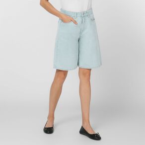 H&H Women's Wide Leg Denim Jort Shorts