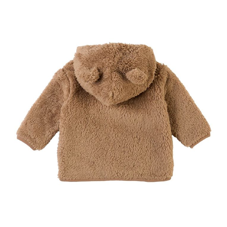 Young Original Babies' Fleece Hooded Sweatshirt, Brown Light, hi-res