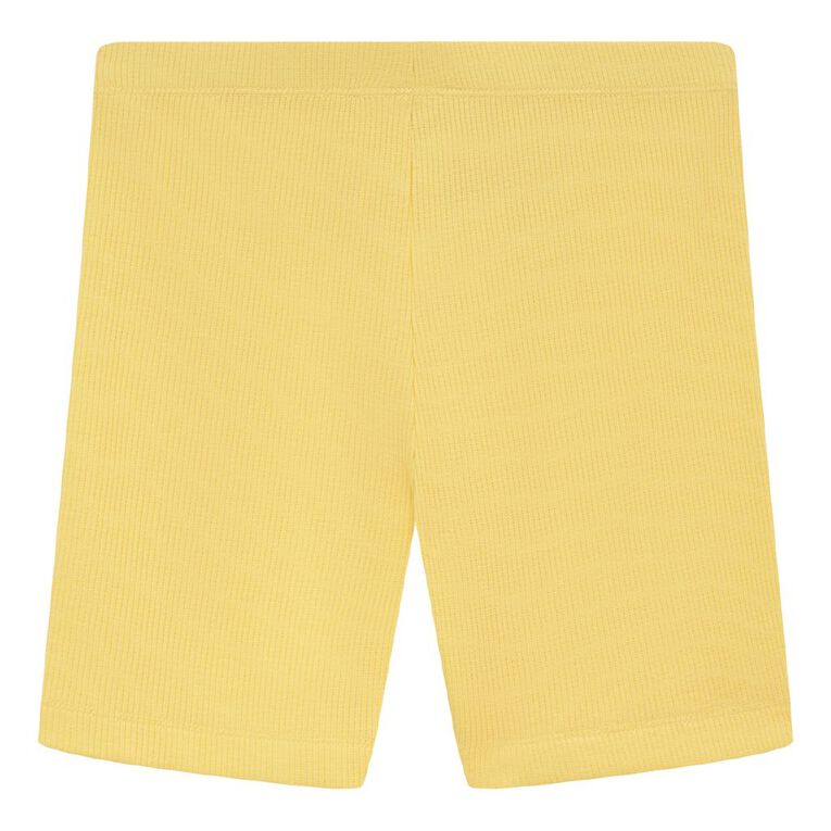 Young Original Plain Rib Bike Shorts, Yellow Light, hi-res
