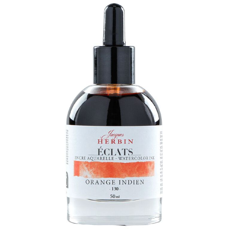 Jacques Herbin Eclats Watercolour Ink 130 50ml Indian Orange Orange, , hi-res