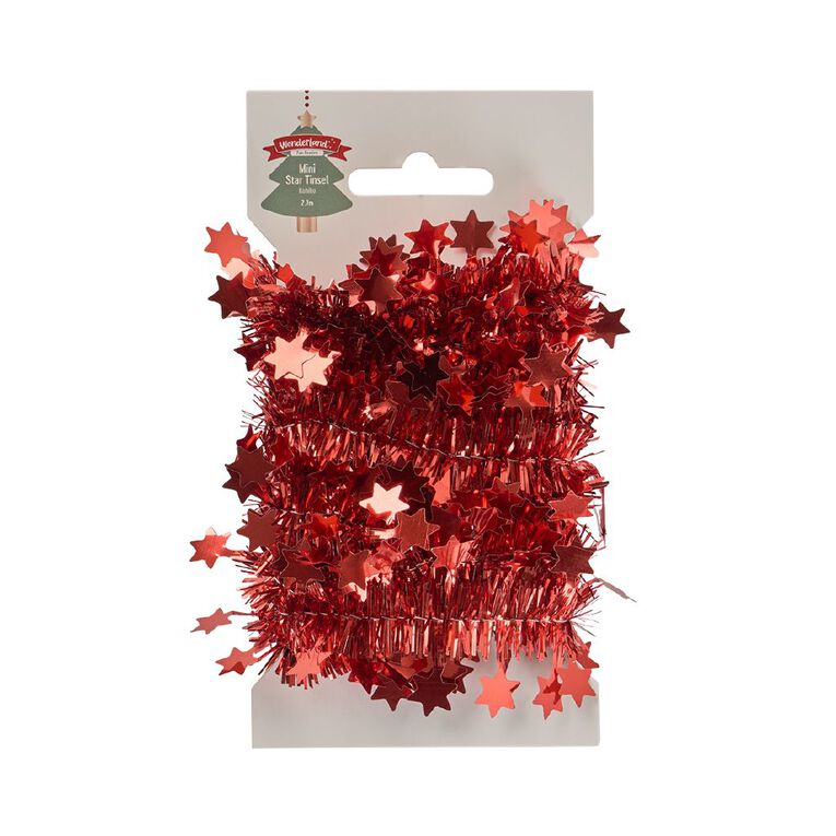 Wonderland Mini Star Tinsel Garland Decoration 2.7M, , hi-res