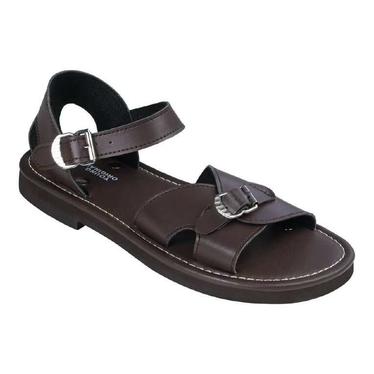 Young Original Senior Kids' Payton School Sandals, Brown Mid, hi-res