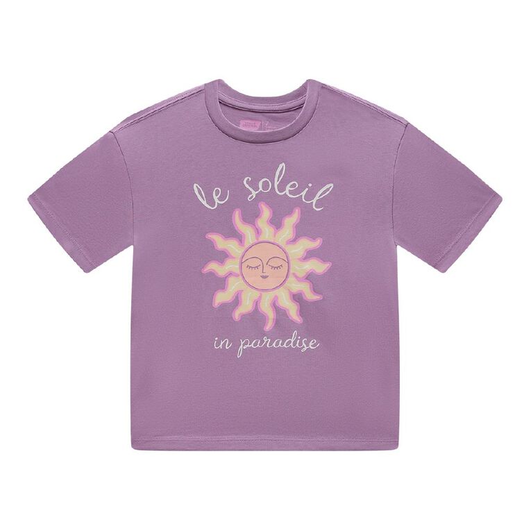 Young Original Relaxed Fit Short Sleeve Printed Tee, Purple Mid, hi-res